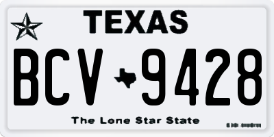 TX license plate BCV9428