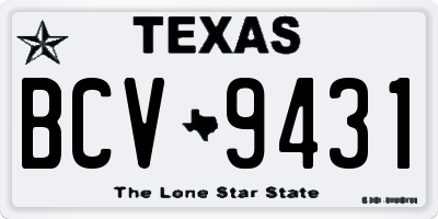 TX license plate BCV9431