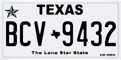 TX license plate BCV9432