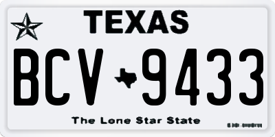 TX license plate BCV9433