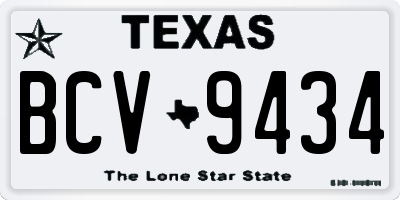 TX license plate BCV9434