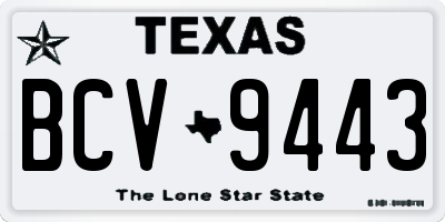 TX license plate BCV9443