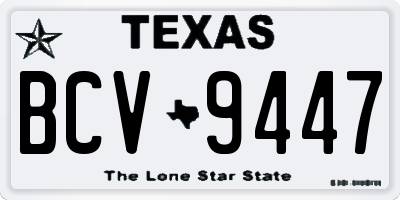 TX license plate BCV9447