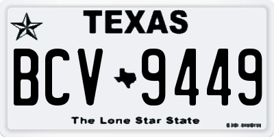 TX license plate BCV9449