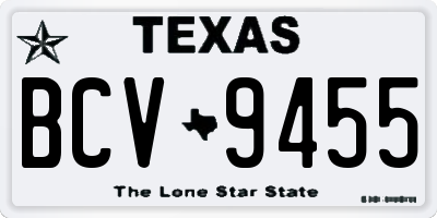 TX license plate BCV9455