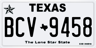 TX license plate BCV9458