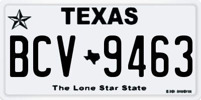 TX license plate BCV9463