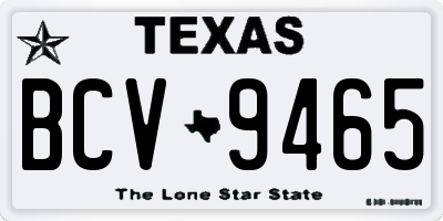 TX license plate BCV9465