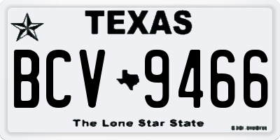 TX license plate BCV9466