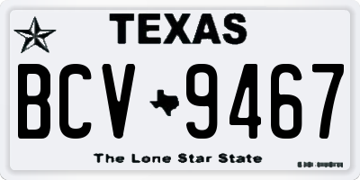 TX license plate BCV9467