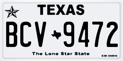 TX license plate BCV9472