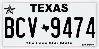 TX license plate BCV9474