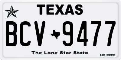 TX license plate BCV9477