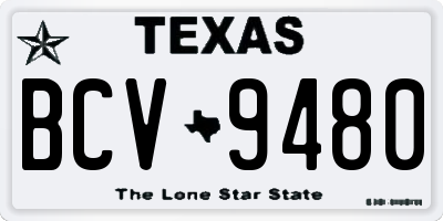 TX license plate BCV9480