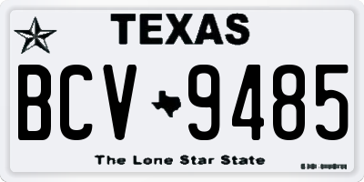 TX license plate BCV9485
