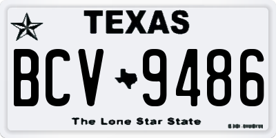 TX license plate BCV9486