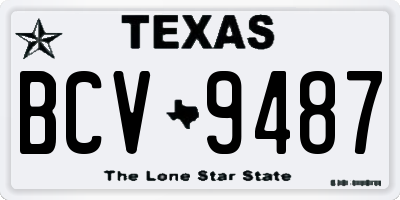 TX license plate BCV9487