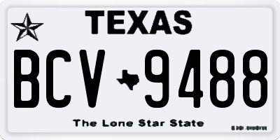 TX license plate BCV9488