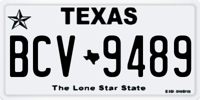 TX license plate BCV9489
