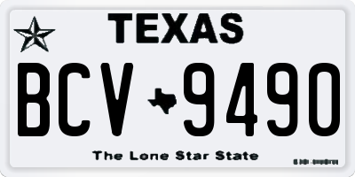 TX license plate BCV9490