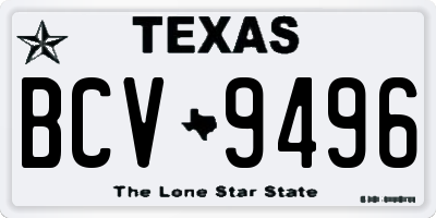TX license plate BCV9496