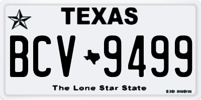 TX license plate BCV9499