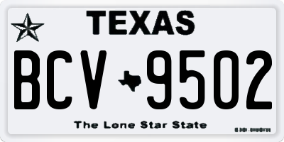 TX license plate BCV9502