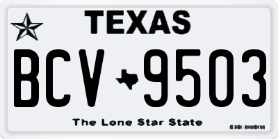 TX license plate BCV9503