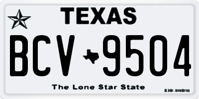 TX license plate BCV9504