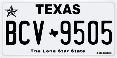 TX license plate BCV9505