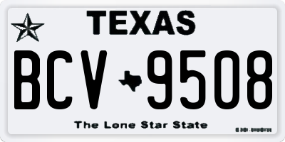 TX license plate BCV9508