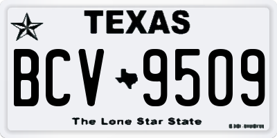 TX license plate BCV9509
