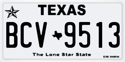 TX license plate BCV9513