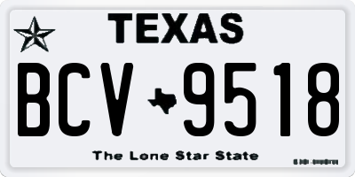 TX license plate BCV9518