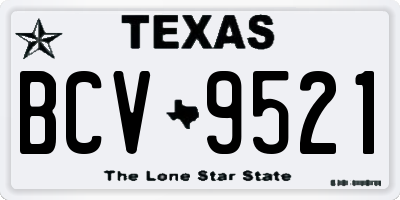 TX license plate BCV9521