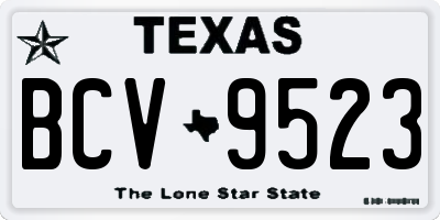 TX license plate BCV9523
