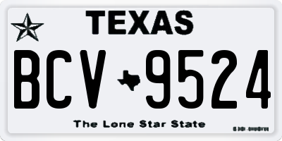 TX license plate BCV9524