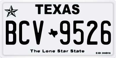 TX license plate BCV9526