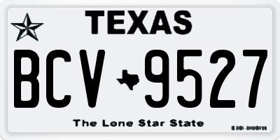 TX license plate BCV9527