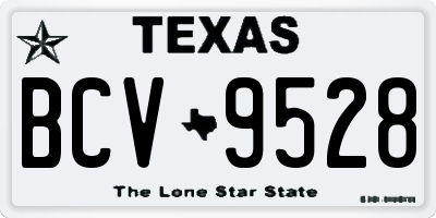 TX license plate BCV9528