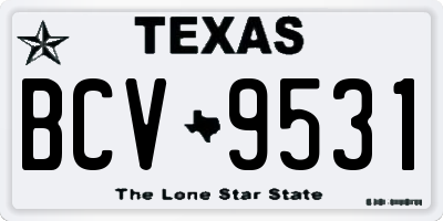 TX license plate BCV9531