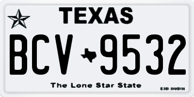 TX license plate BCV9532