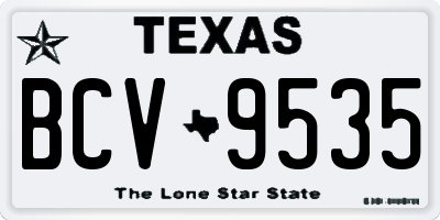 TX license plate BCV9535