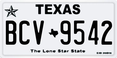 TX license plate BCV9542