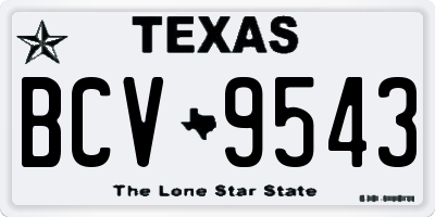 TX license plate BCV9543