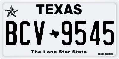 TX license plate BCV9545