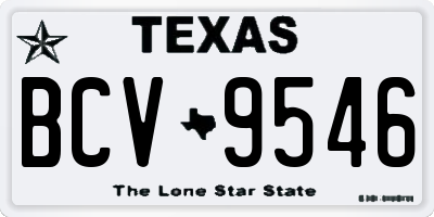 TX license plate BCV9546