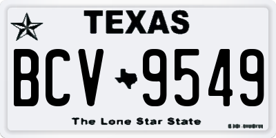TX license plate BCV9549