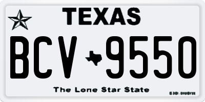 TX license plate BCV9550
