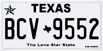TX license plate BCV9552